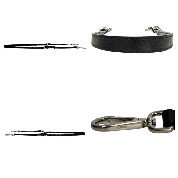 Prada Black Leather Shoulder Hand Bag Satchel Tote Soft Calf Skin Vintage - Picture 17 of 17